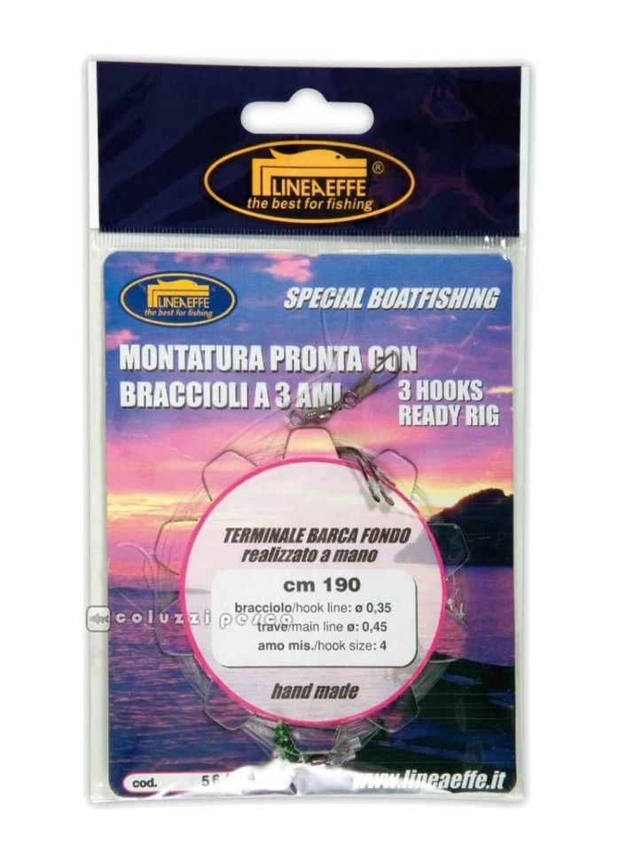 MONTATURA PRONTA 3 AMI LINEAEFFE 190 CM PESCA SURF BOLENTINO