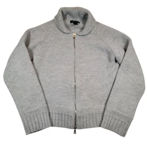 Bloomingdale's The Men's Store Wool Full Zip Sweater Sz XL Gray Knit Heavy - Picture 1 of 5