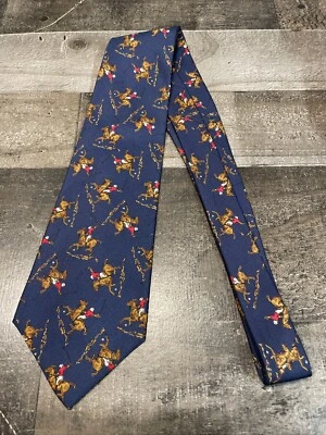 Corbata de seda vintage Polo Ralph Lauren para jugadores y caballos hecha a mano en EE. UU. Foto 1 de 4