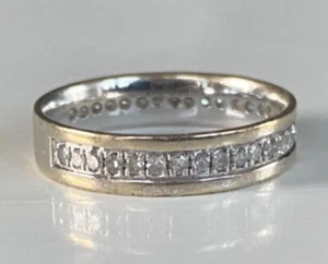 ANELLO a fascia ORO 9 CT ETERNITY DIAMOND 0,33 CARATI DIAMANTI - MISURA K1/2 - Foto 1 di 11