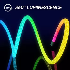5m 5V RGB Nylon Flexible Waterproof Rope Light Strip Kit Round In/outdoor Decor - Picture 1 of 24