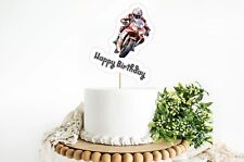 Motorbike Motorcycle Cake Topper, Biker Happy Birthday Cake Topper