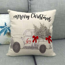 Red Truck Christmas Decor Outdoor Cojines Pine Tree Pillow Case Cushion Cover