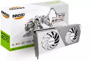 INNO3D GEFORCE RTX 4070 TWIN X2 OC White 12GB GDDR6X 192 Bit PCI-E 4.0x16 HDMI - Picture 1 of 2