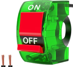 7/8" Motorcycle Light Switch Handlebar Modified Control Switch-Green 2-Wire - Foto 1 di 1