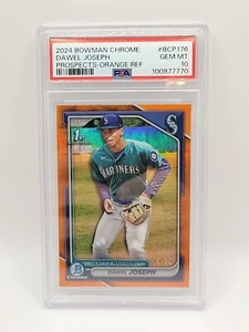 2024 Bowman Chrome Dawel Joseph 1st Bowman True Orange Refractor #/25 PSA 10 - Picture 1 of 2
