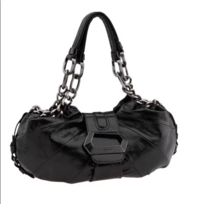 GUESS By MARCIANO Black Leather Bambi Satchel Shoes jacket jeans hobo top shoes  - Image 1 of 4