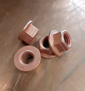 M8 Copper Flashed Exhaust Manifold Flanged Whizz Nuts VW Audi Mercedes Fiat :-) - Picture 1 of 2