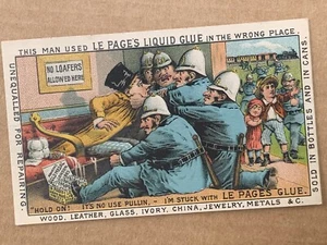 Victorian LePage's Liquid Glue Humor Trade Card Advertising Russian Cement Co. - Picture 1 of 3