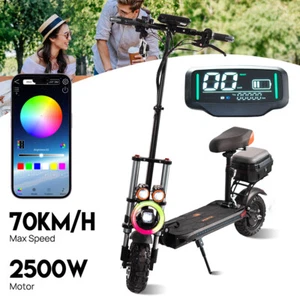 Electric Scooter 2500W 70KM/H Off Road Portable Foldable Adult E-Bike W / Seat - Picture 1 of 24
