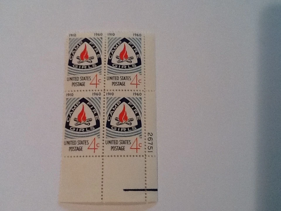 US USA Sc# 1167 MNH FVF PLATE # BLOCK Camp Fire Girls - Image 1 of 1