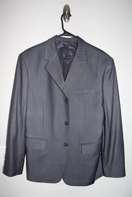ABRIGO DEPORTIVO DE LANA A RAYAS GRIS GIORGIO ARMANI talla 40R traje chaqueta 40 REGULAR Foto 1 de 4
