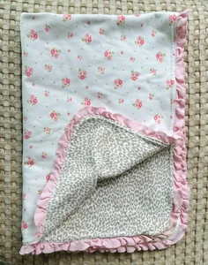Manta bebé algodón Carters flores rosa leopardo - Imagen 1 de 4