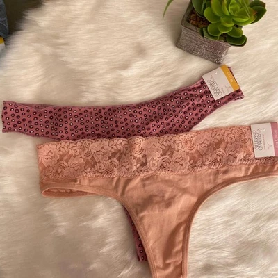 Pack de 2 tangas Candie's para mujer con tanga rosa y melocotón Foto 1 de 2