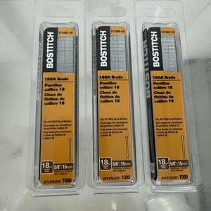 Stanley Bostitch 18GA Brad Nails 5/8" (15mm) – 3 Pack, 3000 Nails –Trim & Finish - Picture 1 of 2