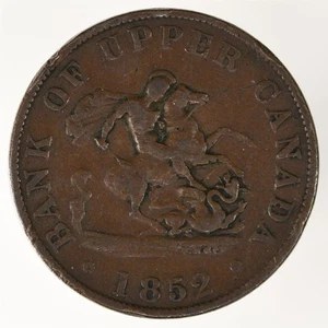 Ficha de medio centavo del Banco del Alto Canadá 1852 KM#Tn2 - Imagen 1 de 2