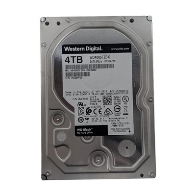 Western Digital WD Black HDD WD4005FZBX 4TB w/ 256MB Cache 6Gb/s 7200rpm - Image 1 of 3