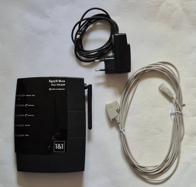 1&1 FRITZ!Box Fon WLAN 7170 schwarz mit Original Netzteil + Tele-Kabel !!! - Bild 1 von 4