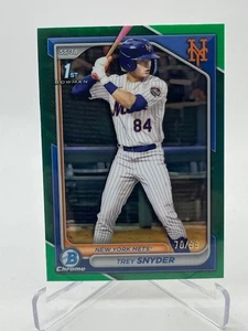 Bowman Chrome Draft Trey Snyder RC 2024 REFRACTOR VERDE #D 70/99 METS 1ª - Imagen 1 de 1