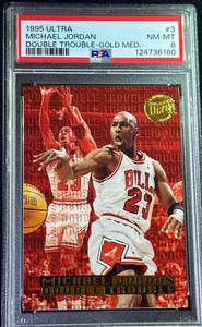 Michael Jordan 1995-96 Fleer Ultra Double Trouble #3 GOLD MEDALLION PSA 8 NM-MT - Bild 1 von 2