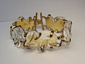 PULSERA VINTAGE MARIQUITA MASTERSON CRISTAL FUNDIDO PLATA ESTERLINA VERMEIL 7 3/4" - Imagen 1 de 15