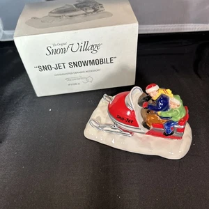 Department 56 Sno-Jet Schneemobil rot Schneedorf Schneemaschine Vater Sohn Rentner - Bild 1 von 8