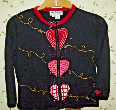 Suéter JACK BE QUICK Love Heart Talla M Busto 19" Mangas 18" Largo 19" 55% Rame Foto 1 de 4