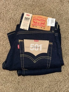 LEVI'S 501 MEN'S ORIGINAL FIT STRAIGHT LEG JEANS BUTTON FLY 28 X 30 Levis NEW - Picture 1 of 6