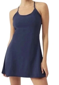 Outdoor Voices The Exercise Dress L Blue W/Shorts Tennis Golf Racerback Pockets - Picture 1 of 14