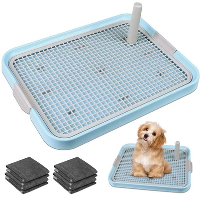 Bandeja para orinar para perros inodoro 20"x14" - Soporte para orinar interior con 8 almohadillas de entrenamiento... Foto 1 de 4