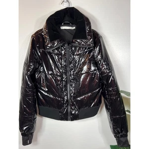Blanc Noir Womens M 8 / 10 Shiny Down Feather Puffer Winter Jacket Coat Resort - Picture 1 of 8