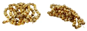Christmas Bead Garland Gold 2 Strands 32in Each Glass Feather Tree Vintage #1005 - Picture 1 of 5