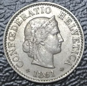1891 B SWITZERLAND - 5 RAPPEN - COPPER-NICKEL Non-magnetic - Helvetia - Nice - Picture 1 of 5