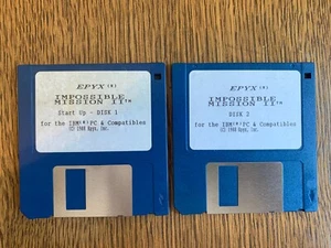 IMPOSSIBLE MISSION II GAME PC MS-DOS COMPUTER 3.5" FLOPPY DISK NEAR MINT TESTED - Picture 1 of 2