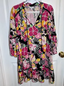 Vestido Crown Ivy 1X Plus Rosa Primavera Floral Artístico Manga Globo Boho Bloomcore - Imagen 1 de 16