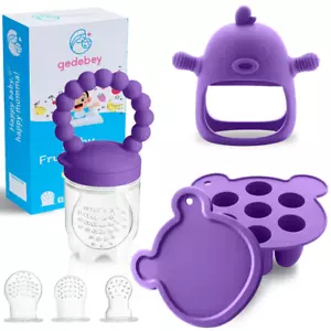 Baby Fruit Food Feeder Breastmilk Popsicle Molds for Teething Relief - 3 Pack Fe - Picture 1 of 12