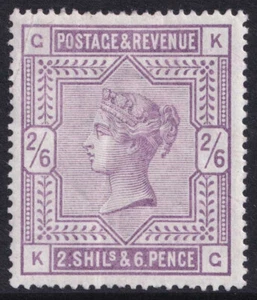 Großbritannien QV 1883-84 2s6d Flieder KG Weißpapier SG178 postfrisch MH - Bild 1 von 2