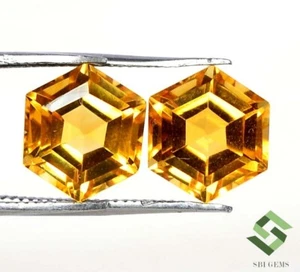 8x8 mm Certified Natural Citrine Fancy Star Shape Cut Pair 4.73 CTS Loose Gems - Picture 1 of 7