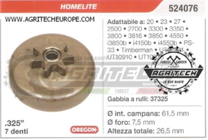 524076 PIGNONE CAMPANA FRIZIONE MOTOSEGA HOMELITE i4150b .325" 7 DENTI - Bild 1 von 1