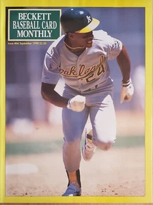Rickey Henderson Hall of Fame HOF September 1990 Beckett Baseball Card Magazine - Picture 1 of 2
