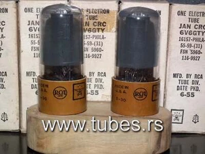 Platin passendes Paar 6V6GTY RCA schwarze Platten grau beschichtet Neu im Karton JAN Boxen - Bild 1 von 7