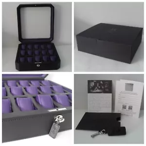 WOLF Windsor 15 Piece Watch Box & Jewelry Storage Case 458503 NEW Black Purple - Picture 1 of 22