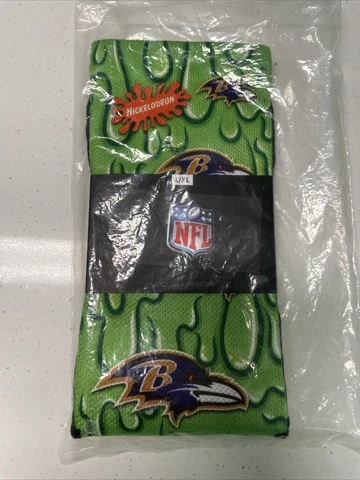 NFL Baltimore Ravens Socks Nickelodeon Slime Green Size L/XL NWT Cover