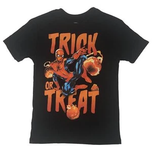 Boys' Marvel Spiderman Halloween Graphic T-Shirt Black XL - Picture 1 of 2