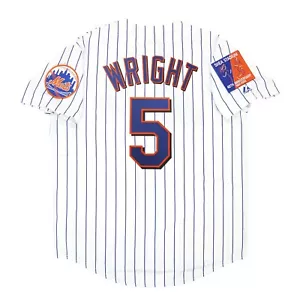 Maglietta bianca da uomo David Wright 2004 New York Mets casa 2004 con toppa 40a karitè - Foto 1 di 5
