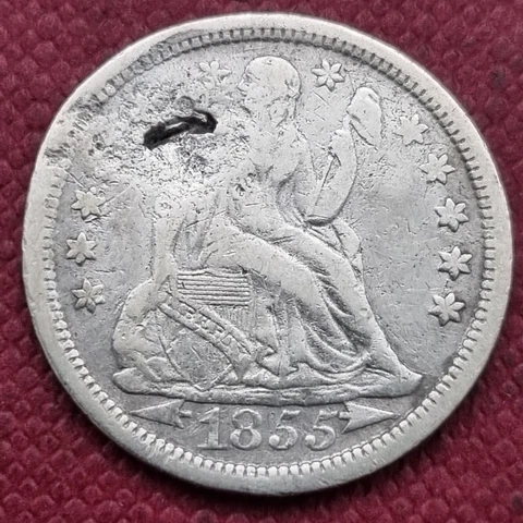 1855 Seated Liberty Dime 10c High Grade XF Details #32696 Cover