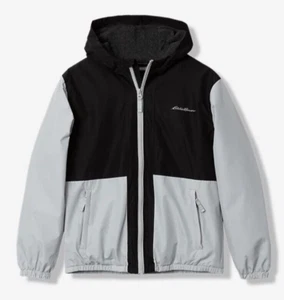 Eddie Bauer Frost Gray/Black Barrier Ridge Fleece-Lined Jacket Big Boys Size 16 - Picture 1 of 8