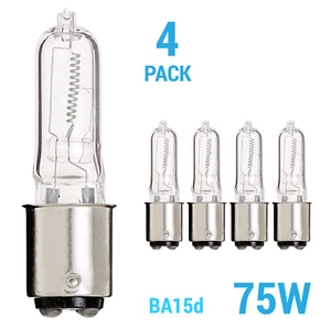 4 Pack JD Type 75Q/CL/DC 75W Watt Clear Double Contact DC Bayonet BA15d T4 120V - Picture 1 of 4
