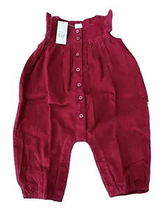 Baby Gap Corduroy Romper, Sleeveless One Piece, Newborn To 7 Lbs, Red Maroon - Picture 1 of 5