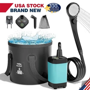 Portable Camping Shower 6000mAh Rechargeable Outdoor Camp Pump for Hiking Travel - Picture 1 of 13